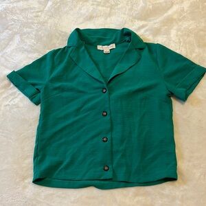 monteau | Green Short Sleeve Button Down